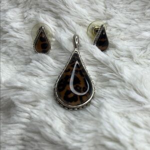 Leopard Print Teardrop Jewelry Set